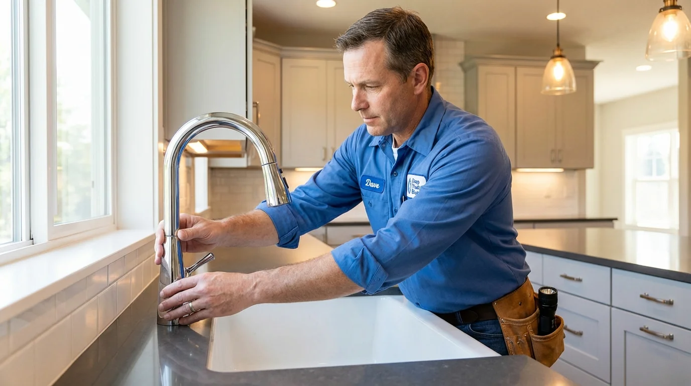 Kitchen faucet installation by Johns Plumbing LLC in Wheeling